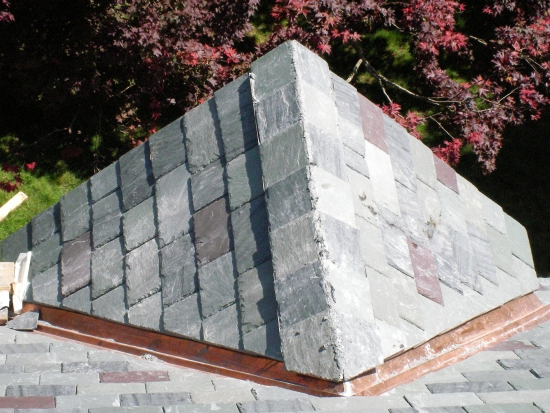 AZ Best Roofing self-sustainable slate roof ridge cap detail Darien CT
