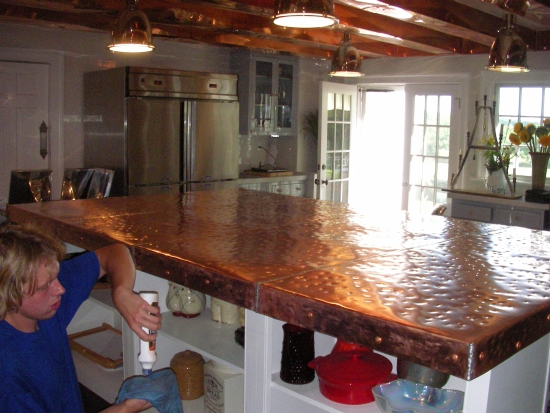 AZ Best Roofing self-sustainable kitchen  island made from copper North Salem NY